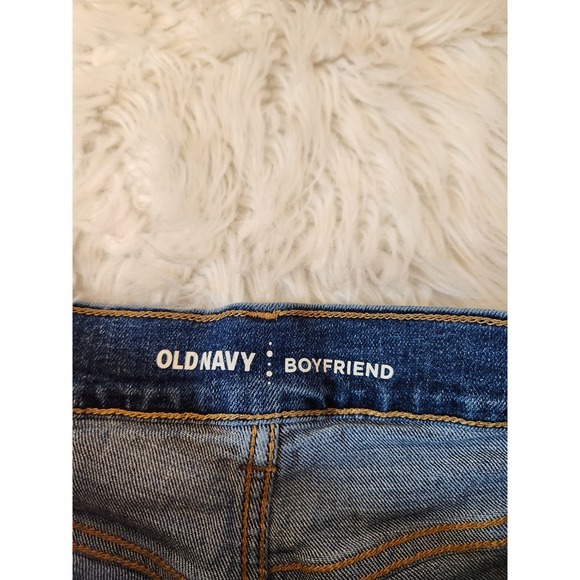 Old Navy Women's Blue Low Rise Cotton‎ Raw Hem Boyfriend Cut Off Shorts Size 0 - Picture 3 of 7